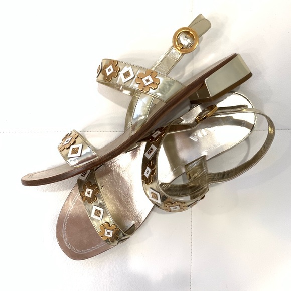 PRADA Flower Application Sandals Sz 41 - Picture 4 of 6